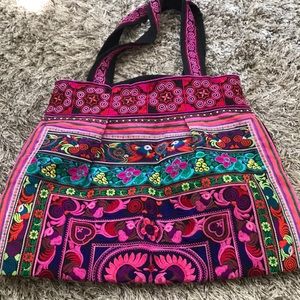 Hand embroidered cloth Tote